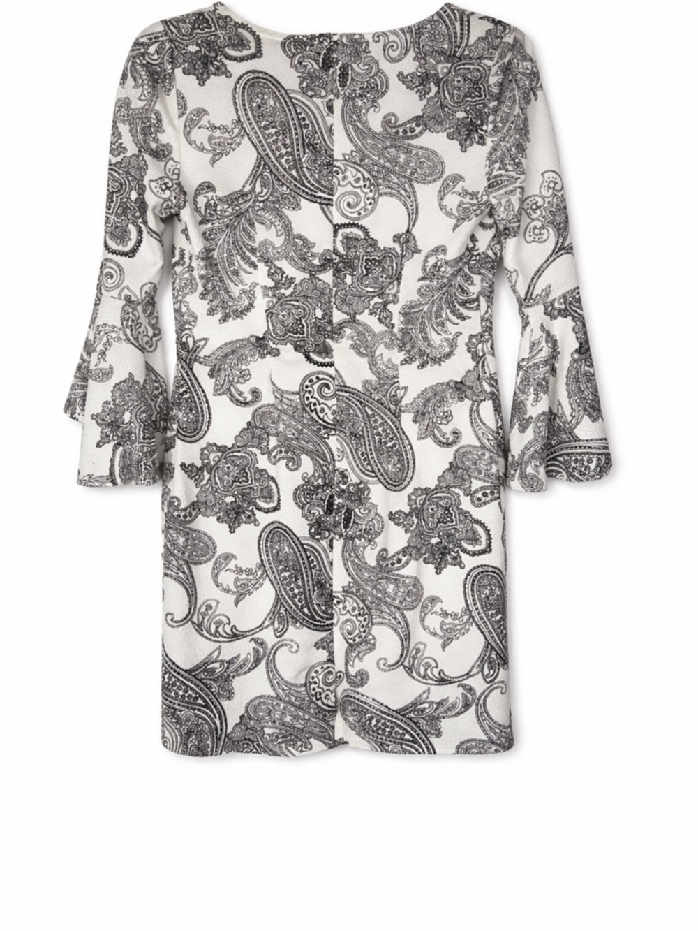 MSK Cream & Gray Paisley V-Neck Tunic Dress - Picture 2 of 2